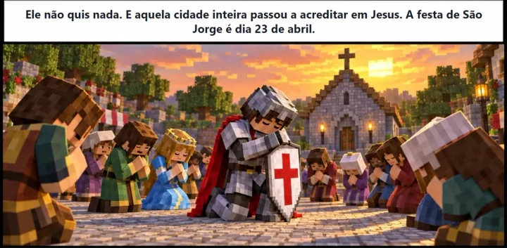 Quadro 6 da HQ da Missão 1: Ele não quis prêmio nenhum, e a cidade passou a acreditar em Jesus.